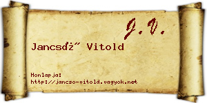 Jancsó Vitold névjegykártya
